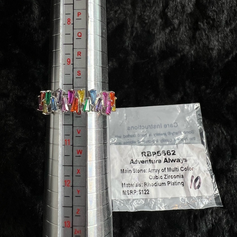 BOMB PARTY Ring Size 10 Multi-Color Cubic Zirconia
